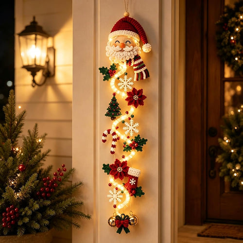 🎀Glowing Christmas Door Hanger – Lighted Vertical Holiday Décor