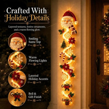 🎀Glowing Christmas Door Hanger – Lighted Vertical Holiday Décor
