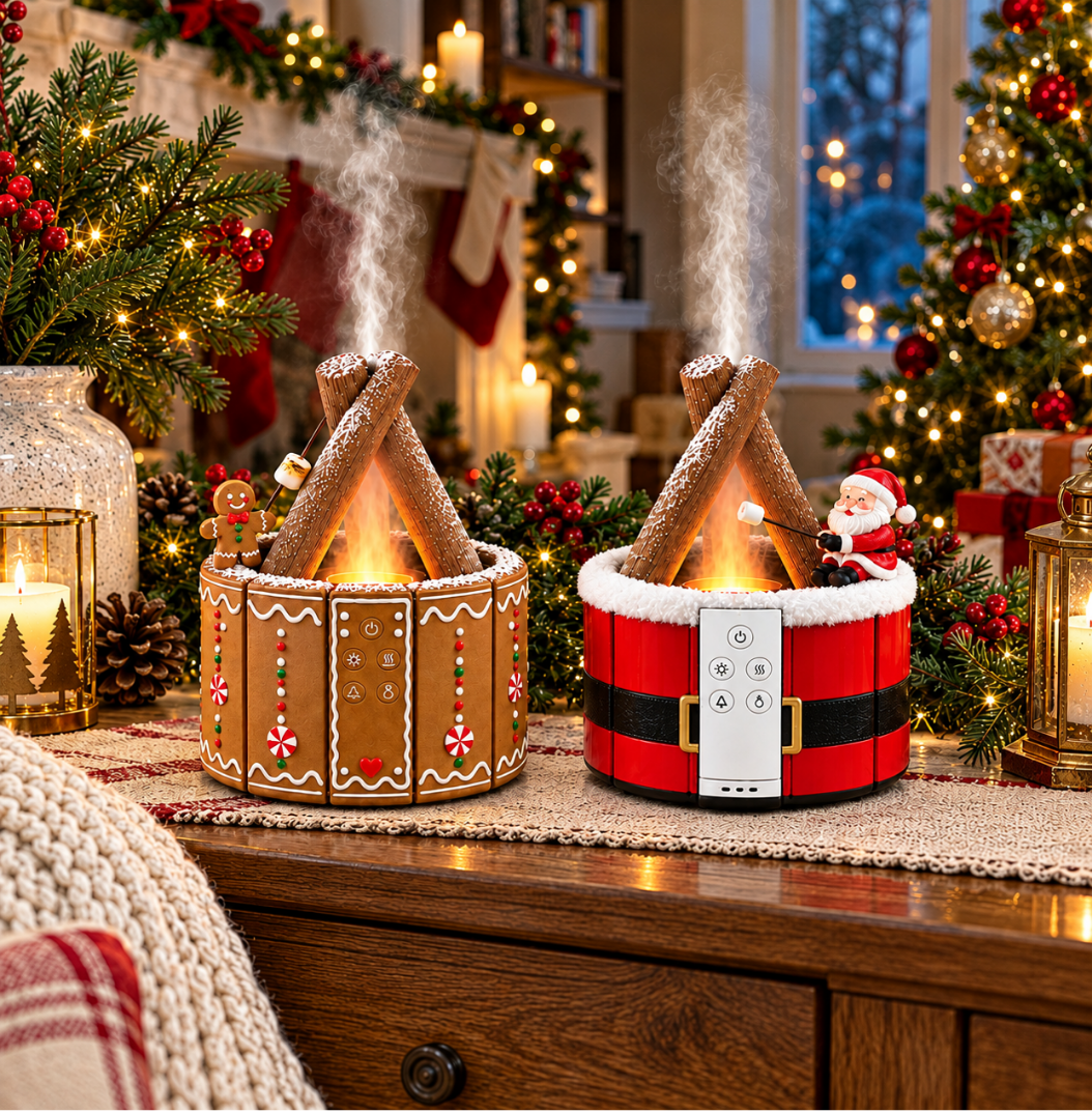 ❤️Christmas Fireplace Mist Diffuser – Magical Holiday Decor