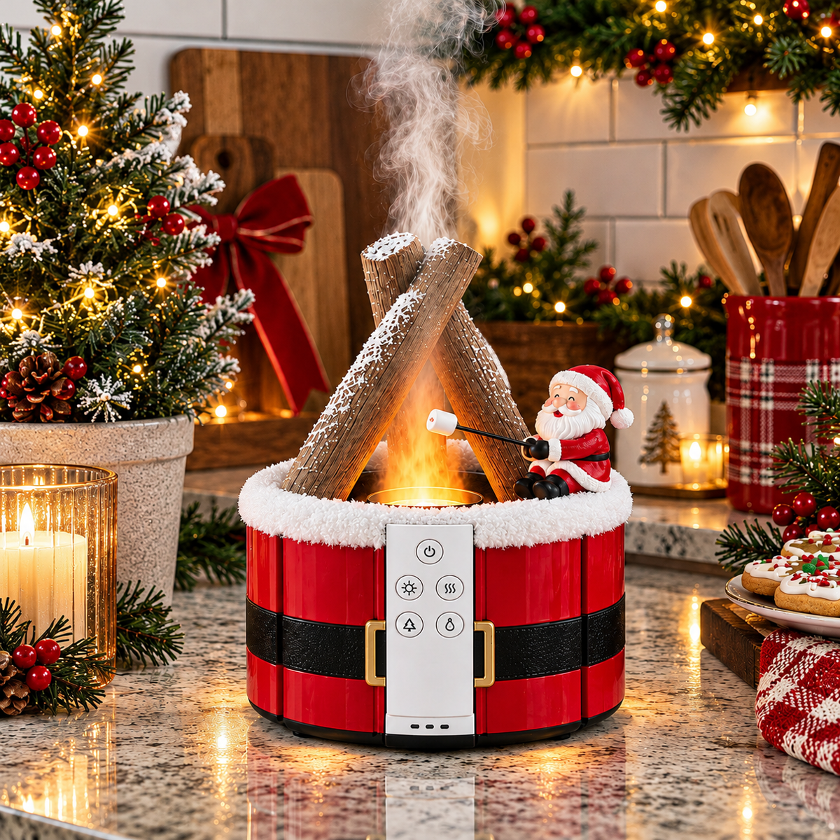 ❤️Christmas Fireplace Mist Diffuser – Magical Holiday Decor