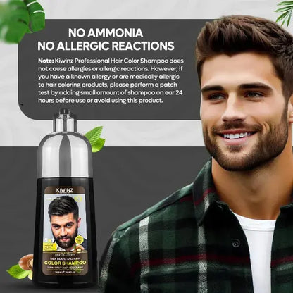 🎀Professional 5 in 1 Men Beard & Hair Dye Shampoo – 500ml