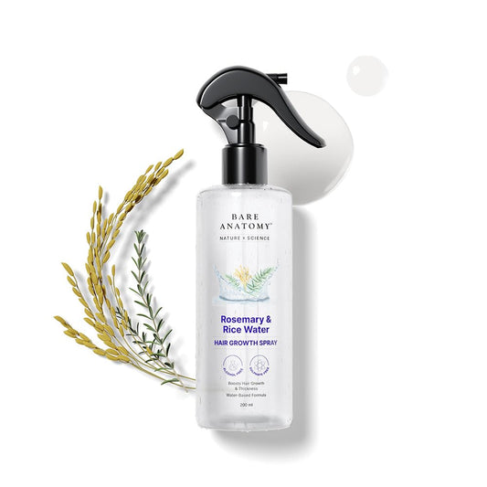 🎉Bare Anatomy Nature x Science Rosemary Water Spray for Hair Growth & Hair Thickness with Rice Water