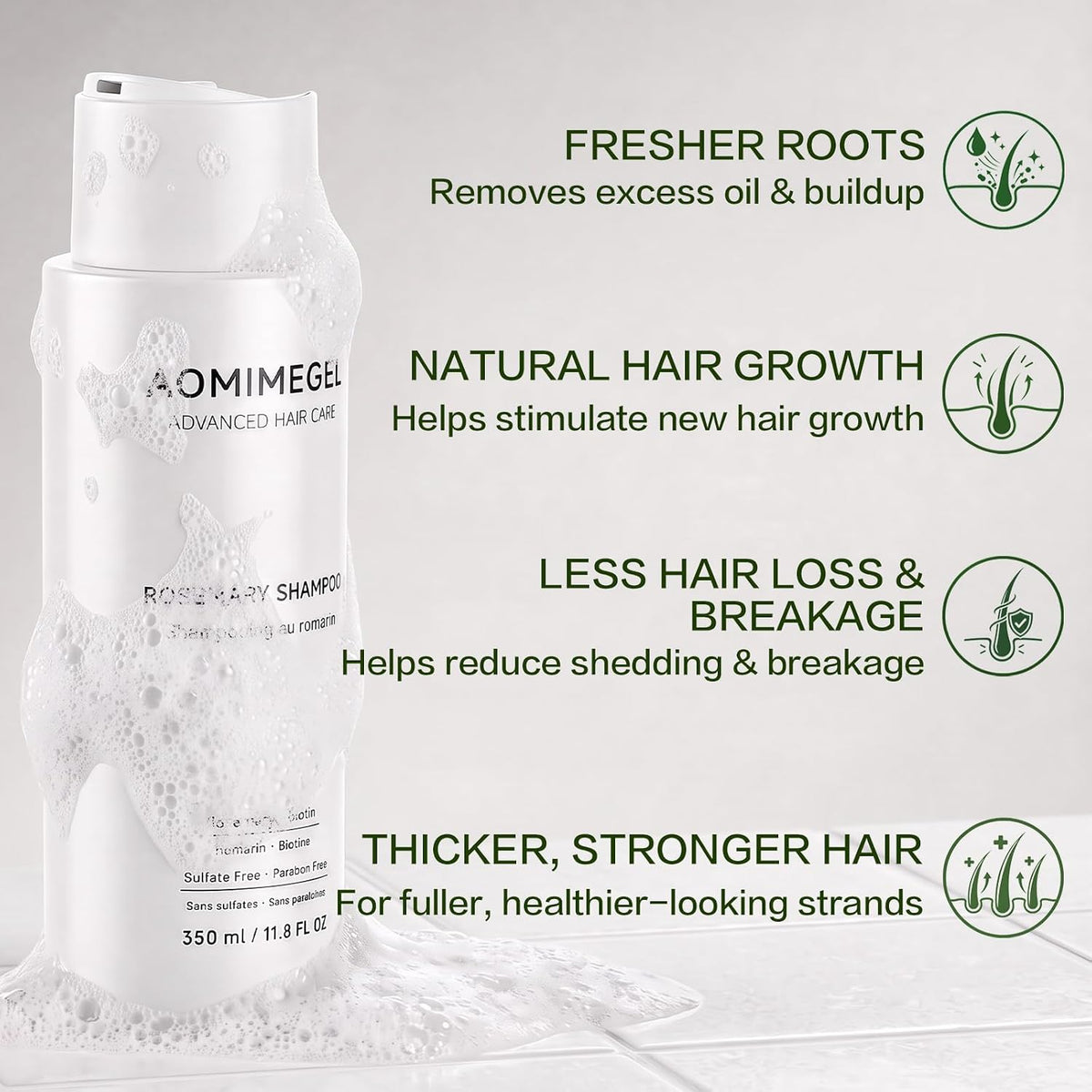 🎀Rosemary Shampoo – Volumizing & Anti-Hair Loss Care