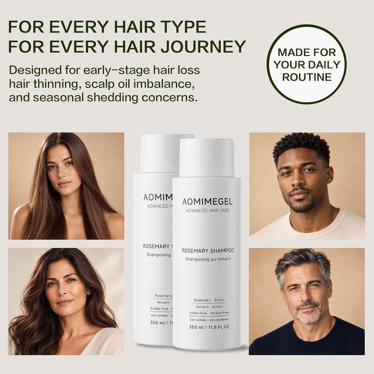 🎀Rosemary Shampoo – Volumizing & Anti-Hair Loss Care