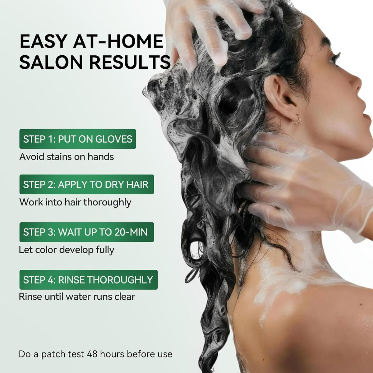 🎉Limer Natural Black Hair Dye Shampoo for Gray Hair, 6 in 1 Color Shampoo