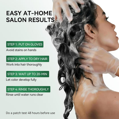 🎉Limer Natural Black Hair Dye Shampoo for Gray Hair, 6 in 1 Color Shampoo
