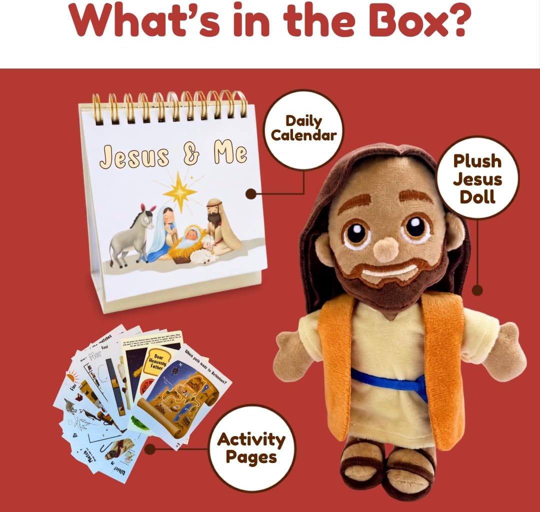 🎉Jesus & Me Activities Advent Calendar 2026, Jesus Doll, Daily Scripture