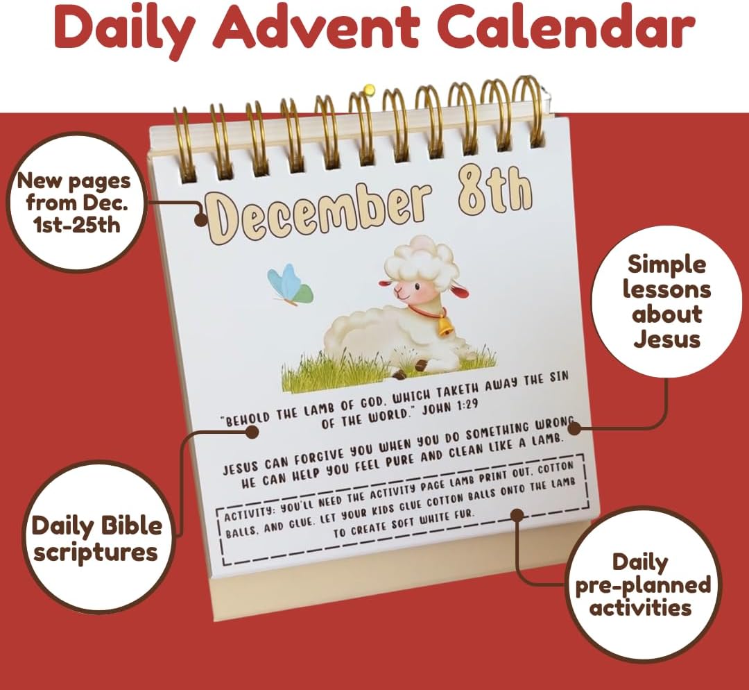 🎉Jesus & Me Activities Advent Calendar 2026, Jesus Doll, Daily Scripture