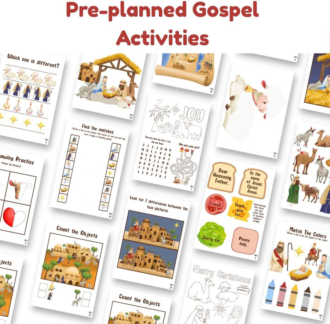 🎉Jesus & Me Activities Advent Calendar 2026, Jesus Doll, Daily Scripture