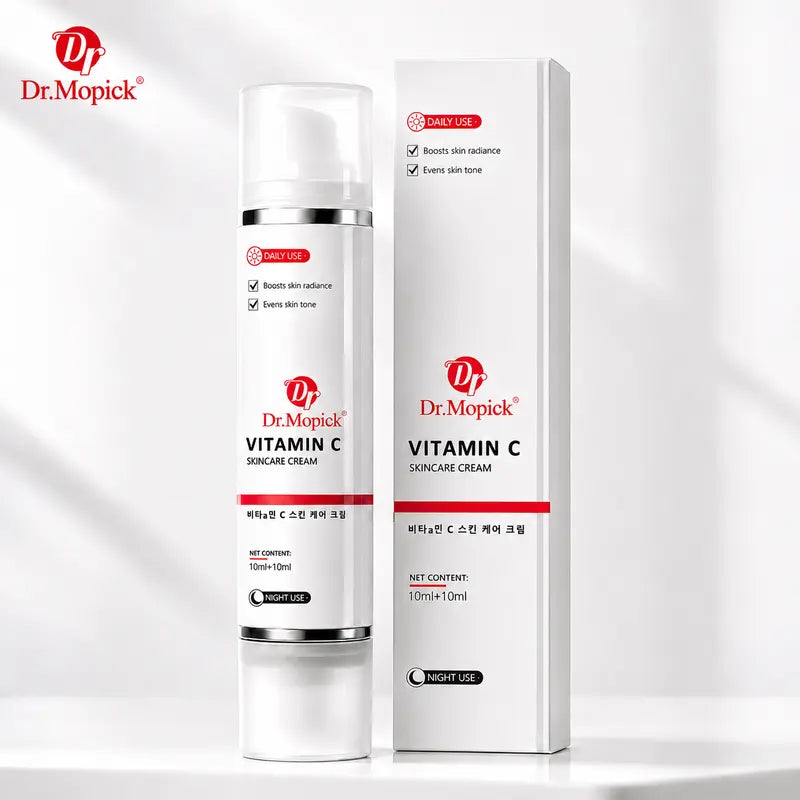 Dr.Mopick Vitamin C Skincare Cream and original packaging 10ml plus 10ml
