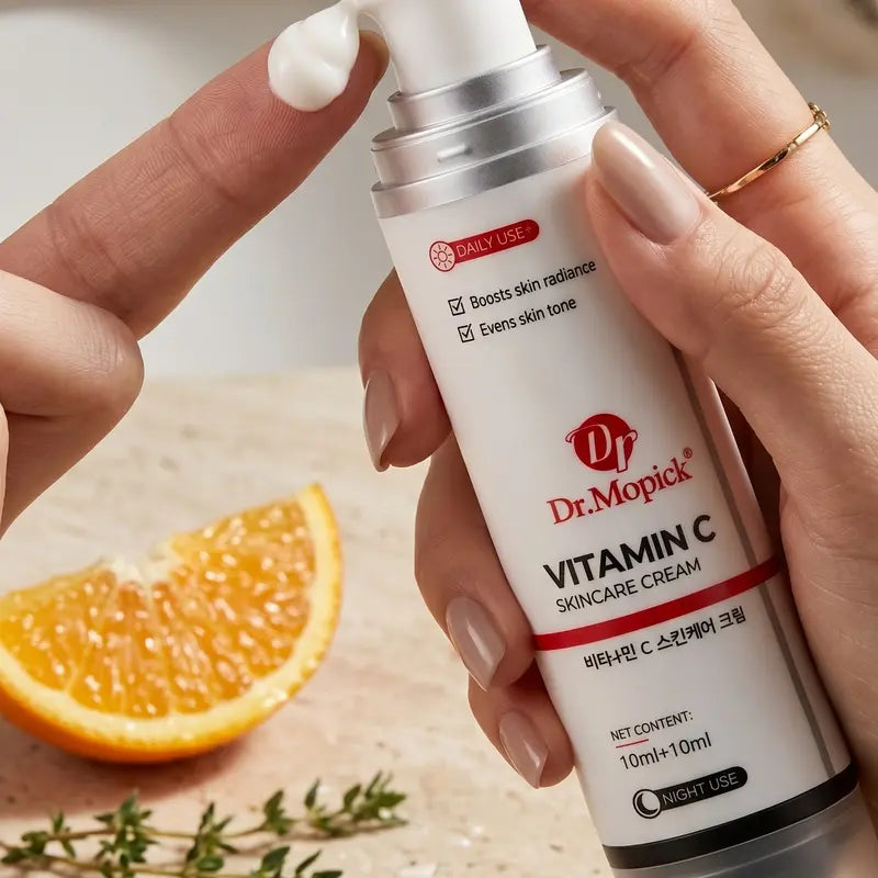Dr.Mopick Vitamin C cream texture from pump bottle