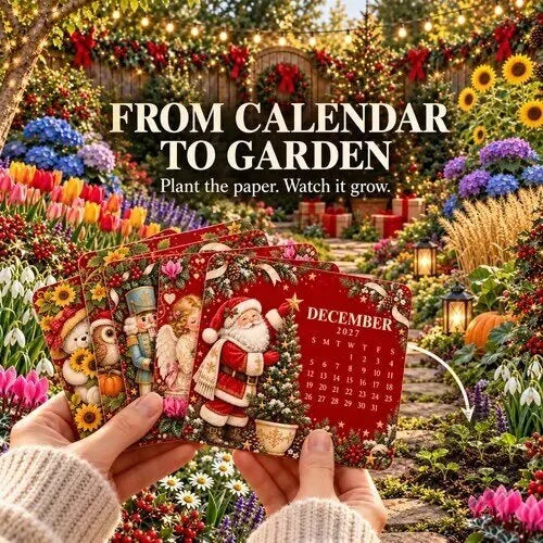 ❤️2027 Christmas Mini Desk Calendar with Wooden Stand
