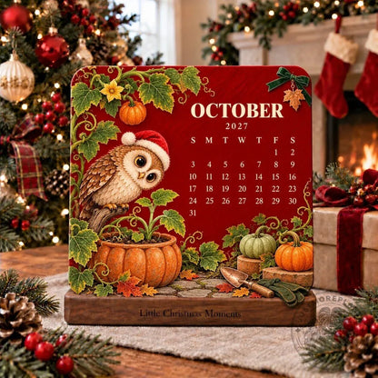 ❤️2027 Christmas Mini Desk Calendar with Wooden Stand