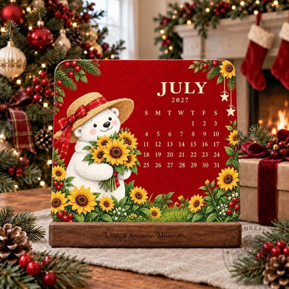 ❤️2027 Christmas Mini Desk Calendar with Wooden Stand