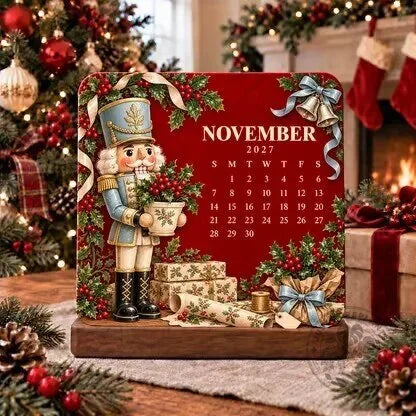 ❤️2027 Christmas Mini Desk Calendar with Wooden Stand