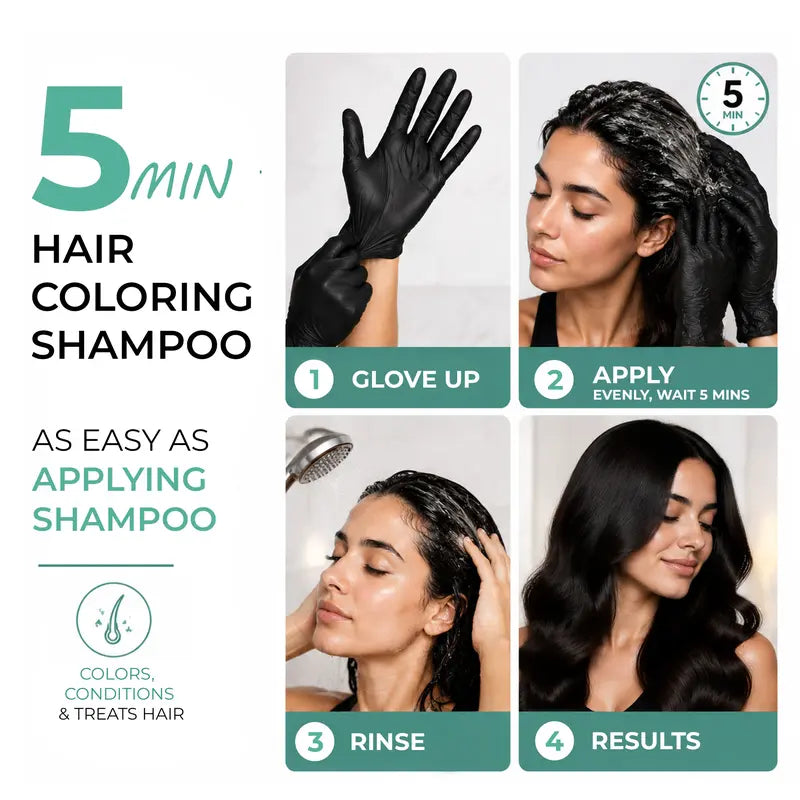 🎀5 Minutes 3-in-1 Coloring Shampoo – Natural Black