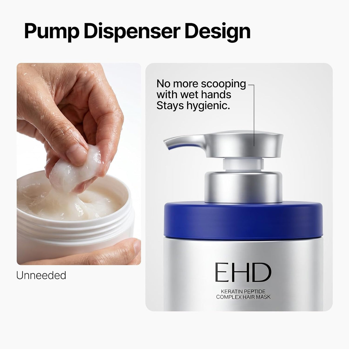 🎀Keratin Peptide Repair Hair Mask – Pump Dispenser & Dual Repair Technology