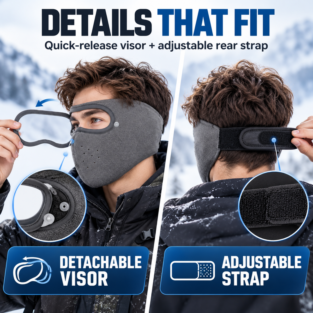 🎉Windproof Fleece Full Face Shield & Anti-Fog Riding Mask 🏍️