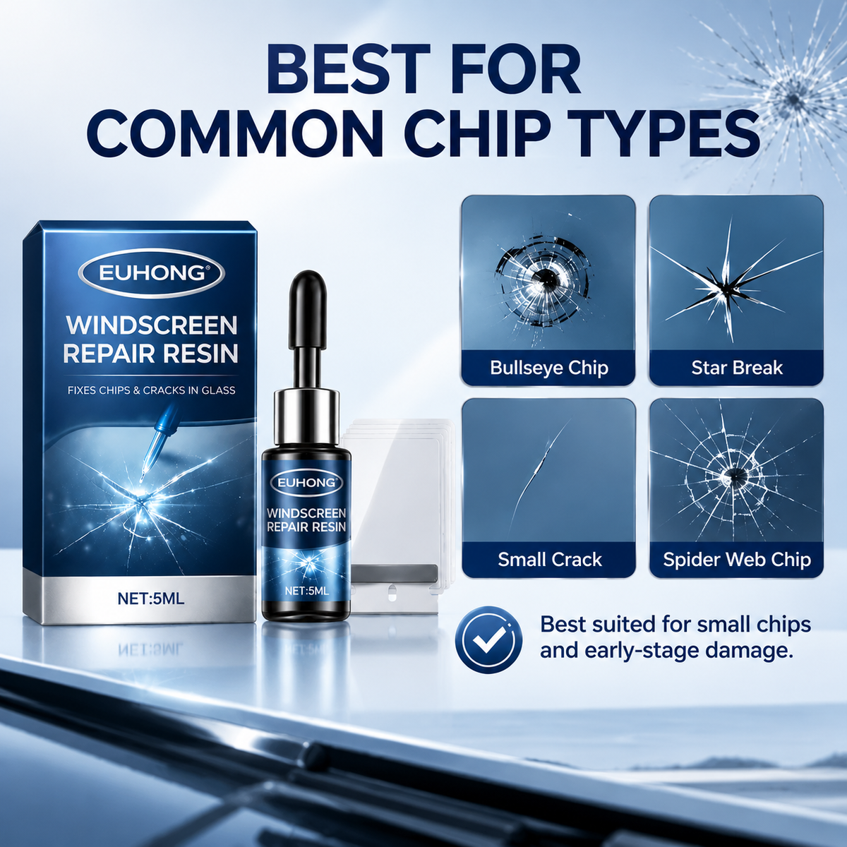 ❤️Windshield Repair Kit – Clear Glass Chip & Crack Repair