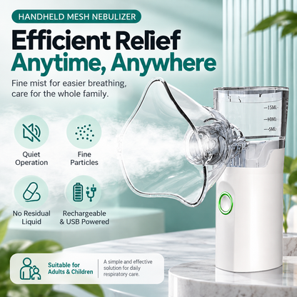 ✨Portable Mesh Nebulizer – Quiet Handheld Nebulizer with Adult & Child Masks