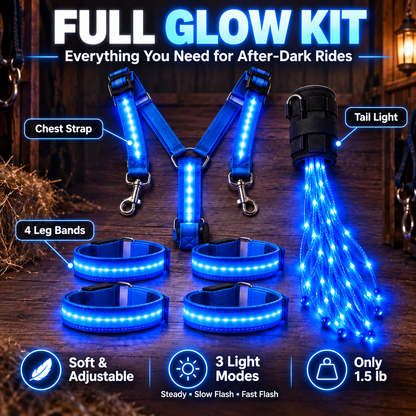 🔥50% OFF🏇LED Horse Night Riding Lights – Full-Body Glow Kit with Enhanced Visibility & 12 Lighting Modes✨