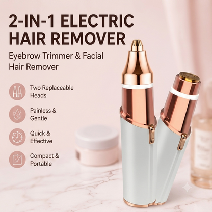 2-in-1 Rechargeable Facial & Eyebrow Hair Trimmer