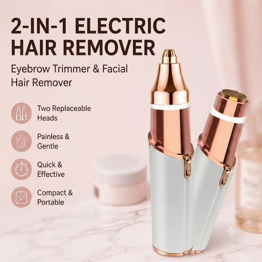 2-in-1 Rechargeable Facial & Eyebrow Hair Trimmer