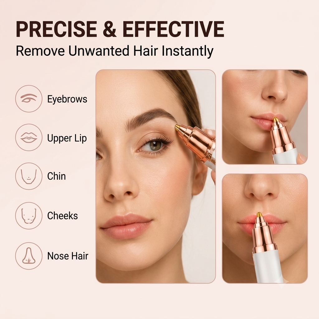 2-in-1 Rechargeable Facial & Eyebrow Hair Trimmer