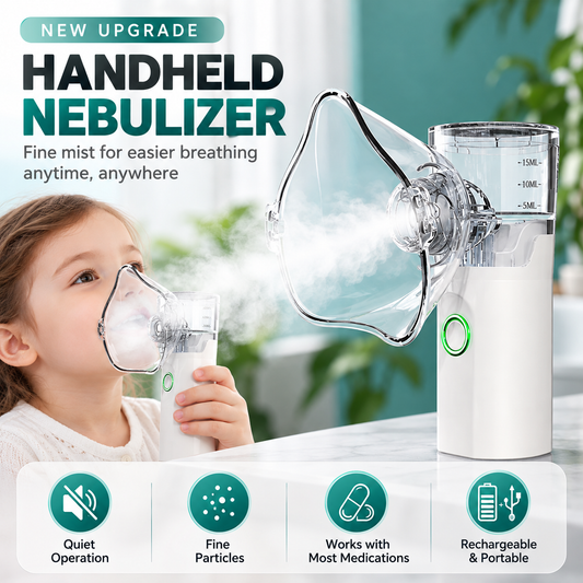 ✨Portable Mesh Nebulizer – Quiet Handheld Nebulizer with Adult & Child Masks