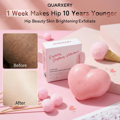 🎀VC Care Exfoliating Soap – Peach-Shaped Body Brightening Bar