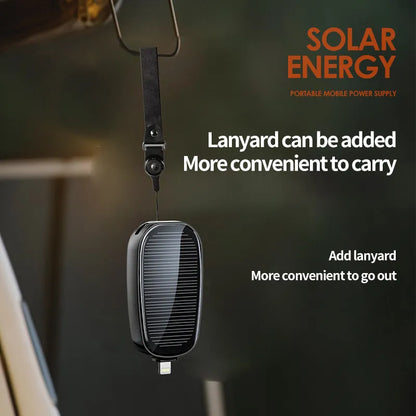 🎁Solar Mini Power Bank with Built-In Charging Connector