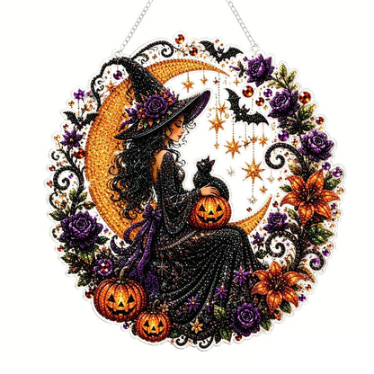 🧙‍♀️🎃DIY Halloween Witch Friendship Diamond Art Window Suncatcher