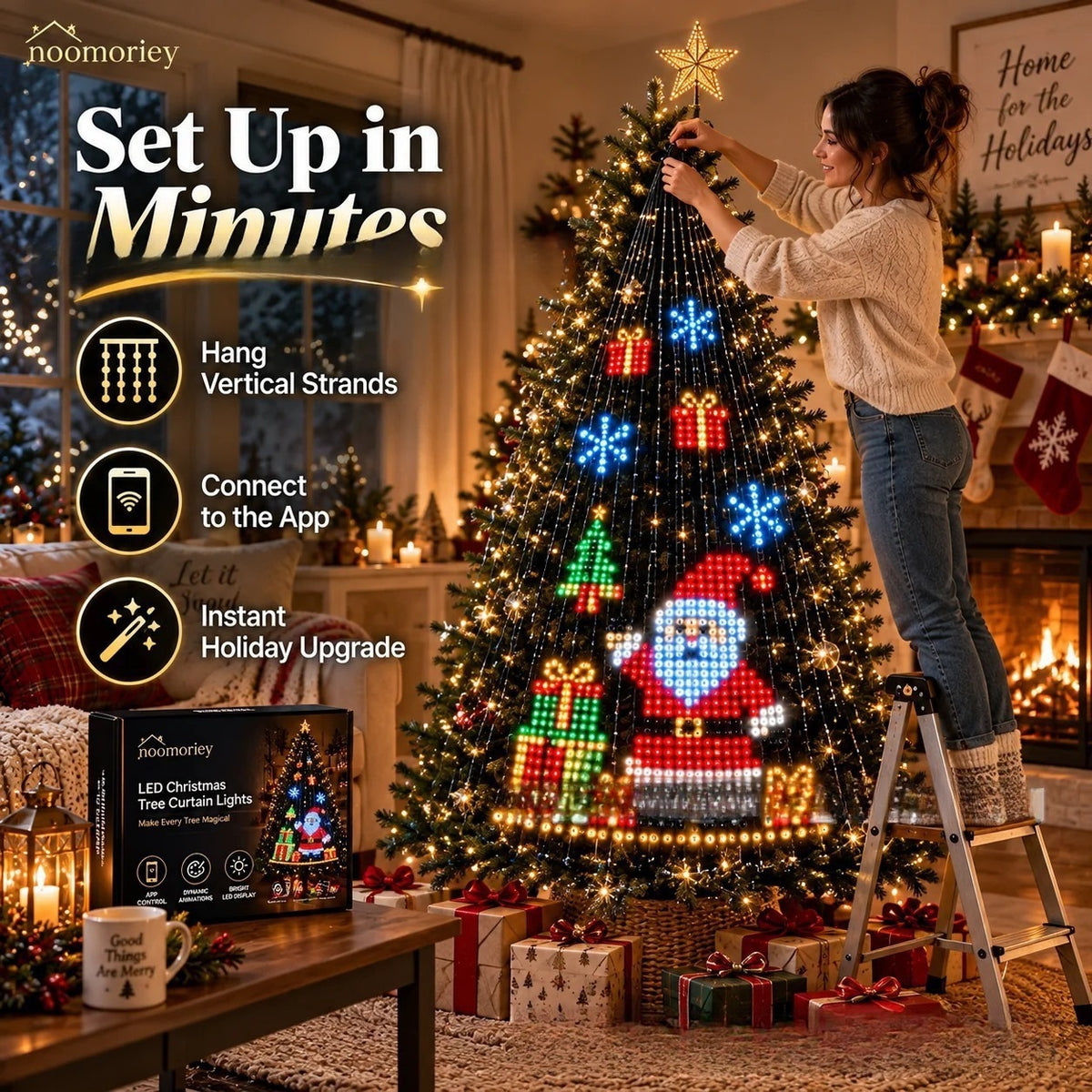🔥Smart APP & Remote RGB Christmas Tree Lights🎄