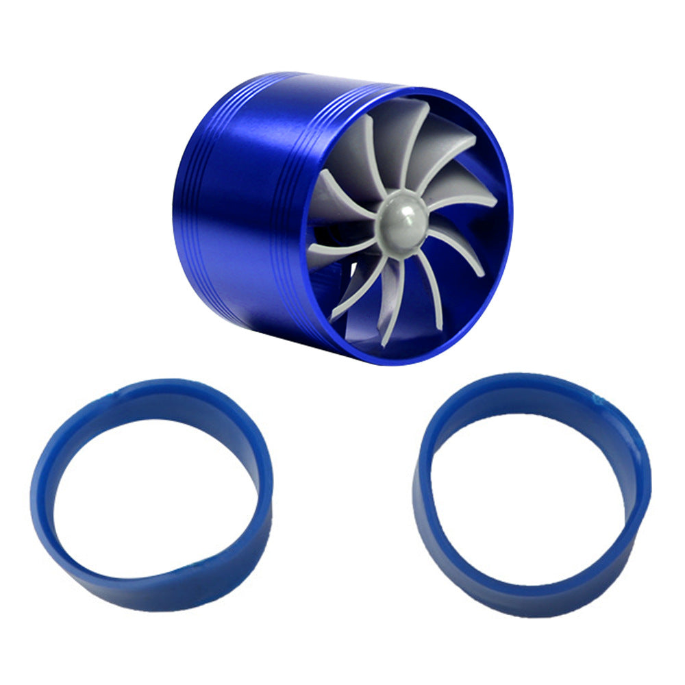 2.5" F1-Z Car Air Intake Turbonator , Dual Fan Turbine Super Gas Fuel Saver Turbo