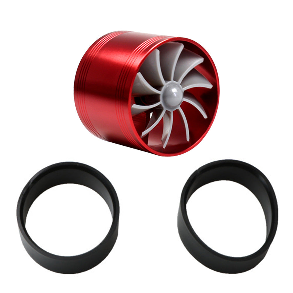2.5" F1-Z Car Air Intake Turbonator , Dual Fan Turbine Super Gas Fuel Saver Turbo