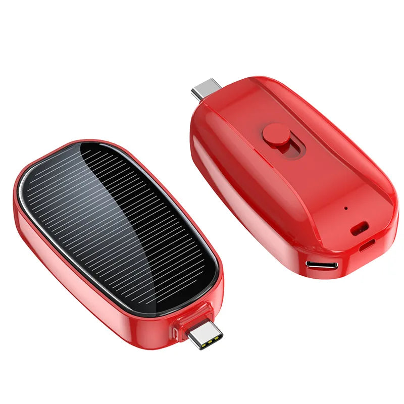 🎁Solar Mini Power Bank with Built-In Charging Connector