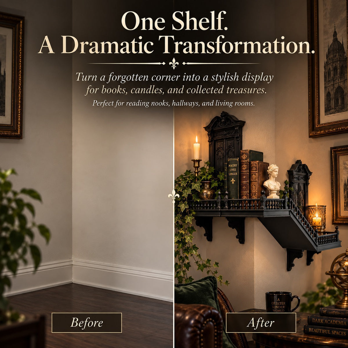 ❤️Gothic Corner Wall Shelf – Transform Empty Corners