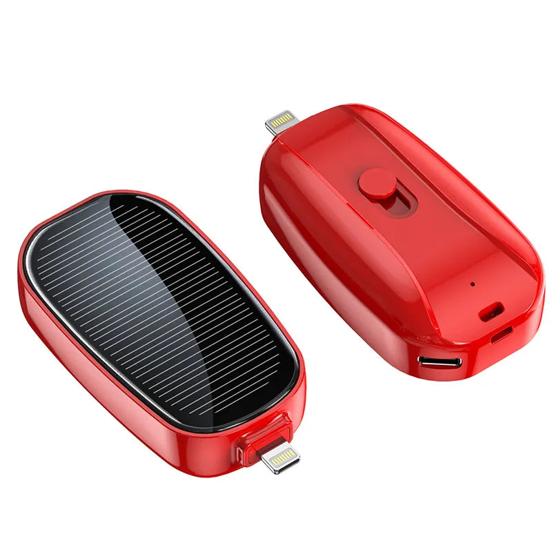 🎁Solar Mini Power Bank with Built-In Charging Connector