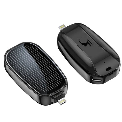 🎁Solar Mini Power Bank with Built-In Charging Connector