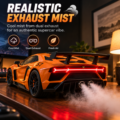 ❤️Supercar Exhaust Mist Humidifier – LED Lights & Cool Desk Decor