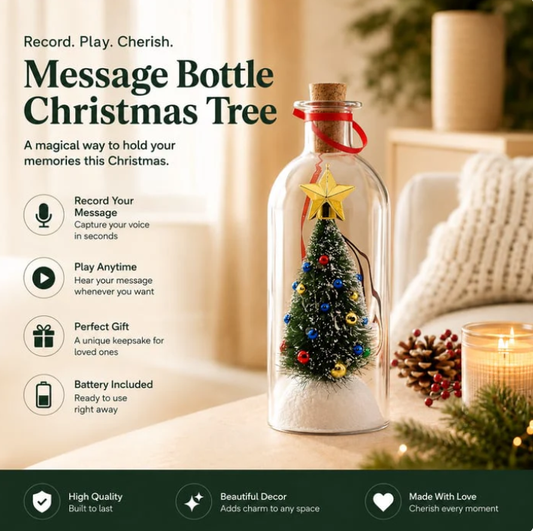 8" Recordable Christmas Tree Message In A Bottle
