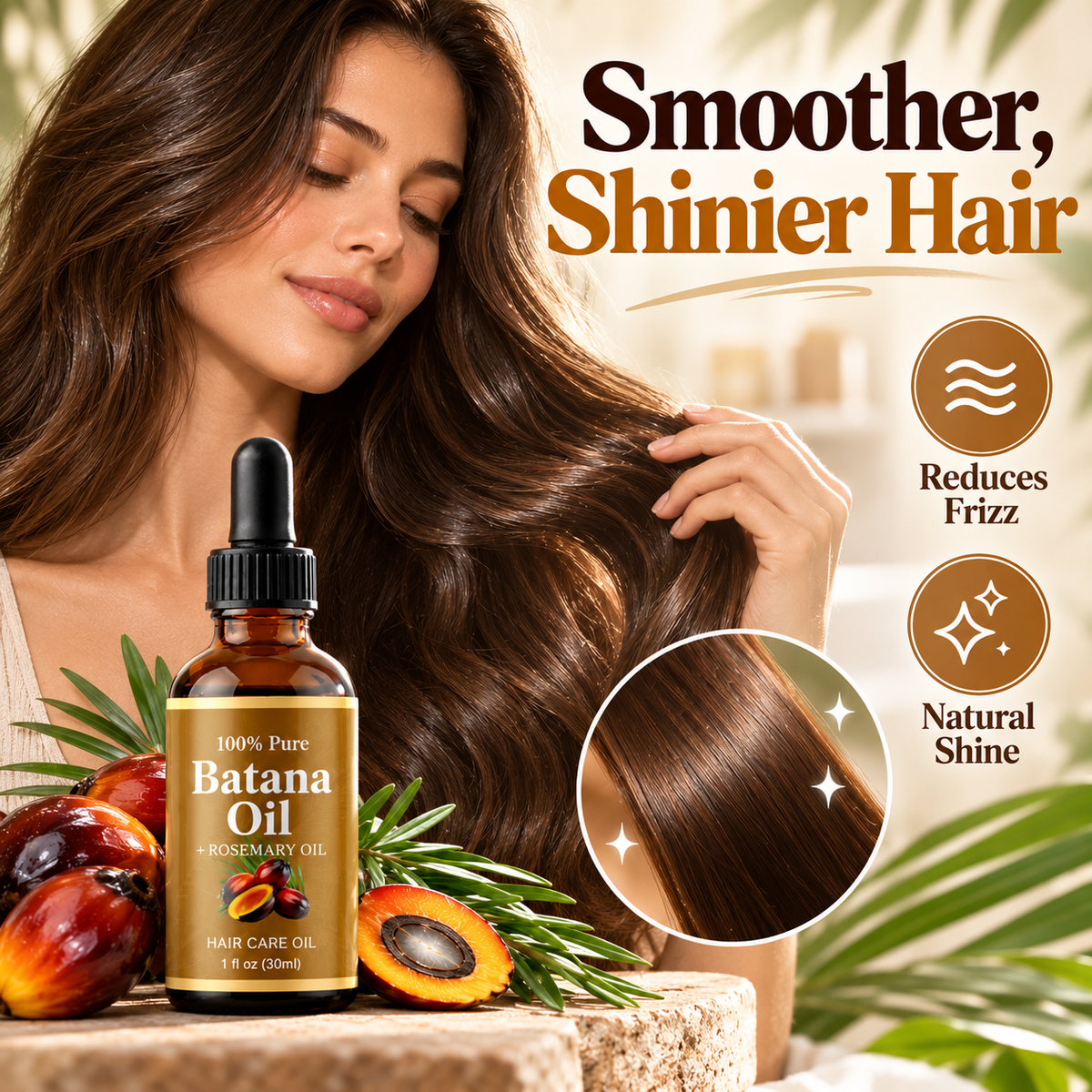 ❤️Batana Hair Oil for Dry, Frizzy Hair – Nourishing & Shine Care, 30ml