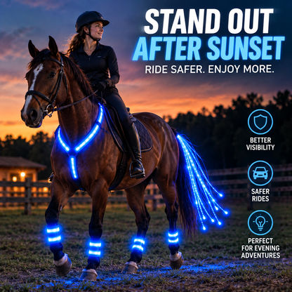 🔥50% OFF🏇LED Horse Night Riding Lights – Full-Body Glow Kit with Enhanced Visibility & 12 Lighting Modes✨