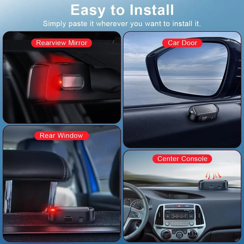 🎉2PCS Solar Powered Fake Car Alarm Light