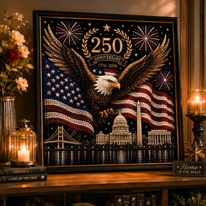 🦅America 250th Anniversary Pearl Art Kit – Stars & Stripes Skyline Limited Edition - This product is a materials kit. not a finished product.