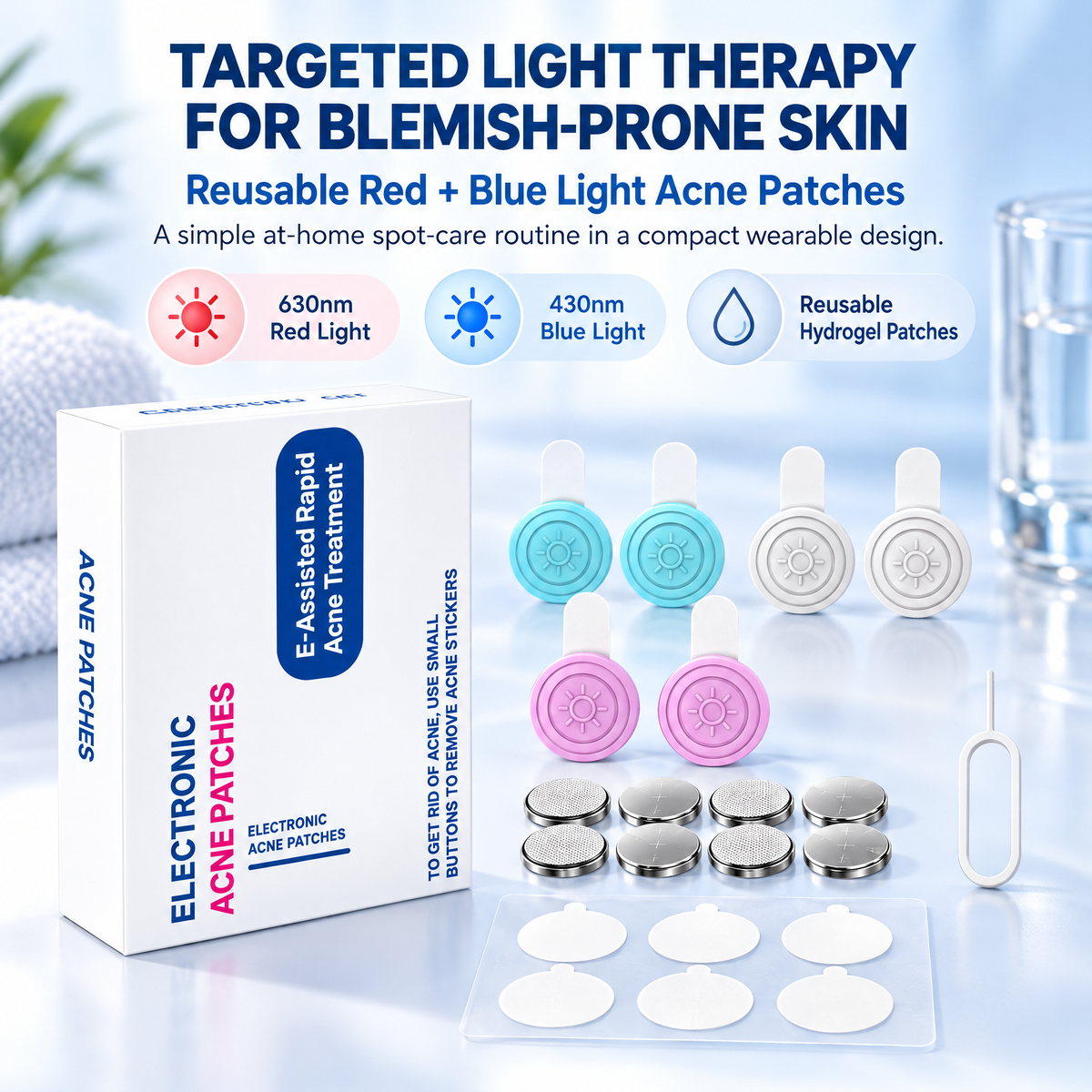 🔥Red Light Therapy Patches 6‑Pack, Reusable for Skin Blemish