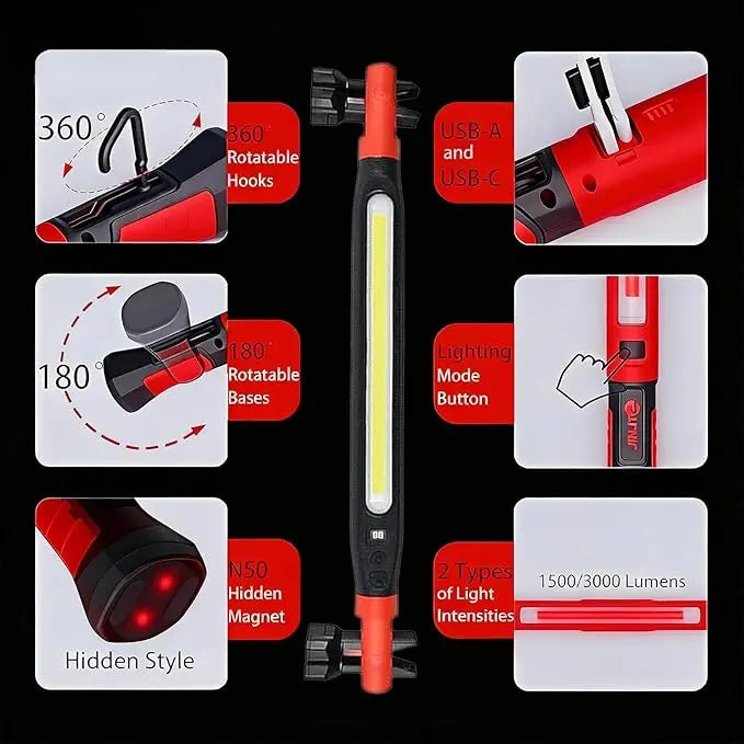 Father's Day Promotion SAVE 30%🔥3000LM Rechargeable Magnetic LED Work Light Bar