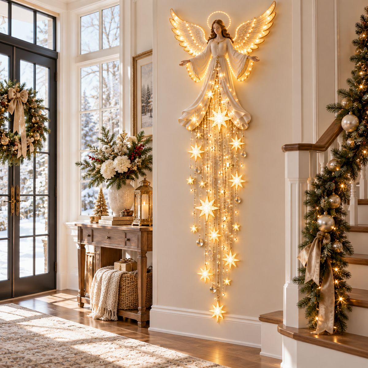 🎉Angel Blessing Starfall Wall Ligh – Heavenly Christmas Wall Decor