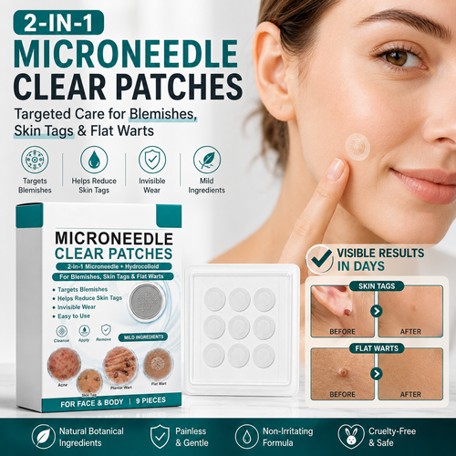 ✨ 2-in-1 Microneedle & Hydrocolloid Patches for Acne & Blemishes | Targeted Face & Body Spot Care