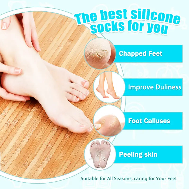 Moisturizing Socks - Silicone Socks for Dry Cracked Feet Women